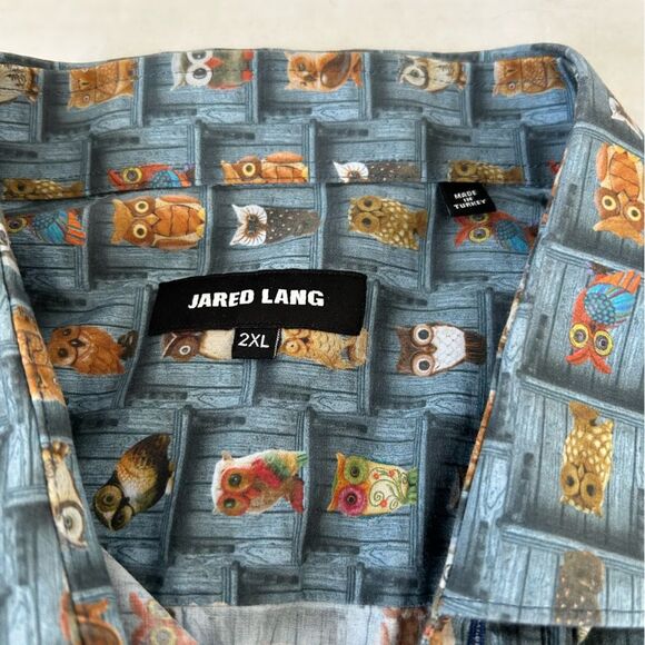 Jared Lang Men's Owl Print Button Up Long Sleeve Shirt Size 2XL - Picture 5 of 8